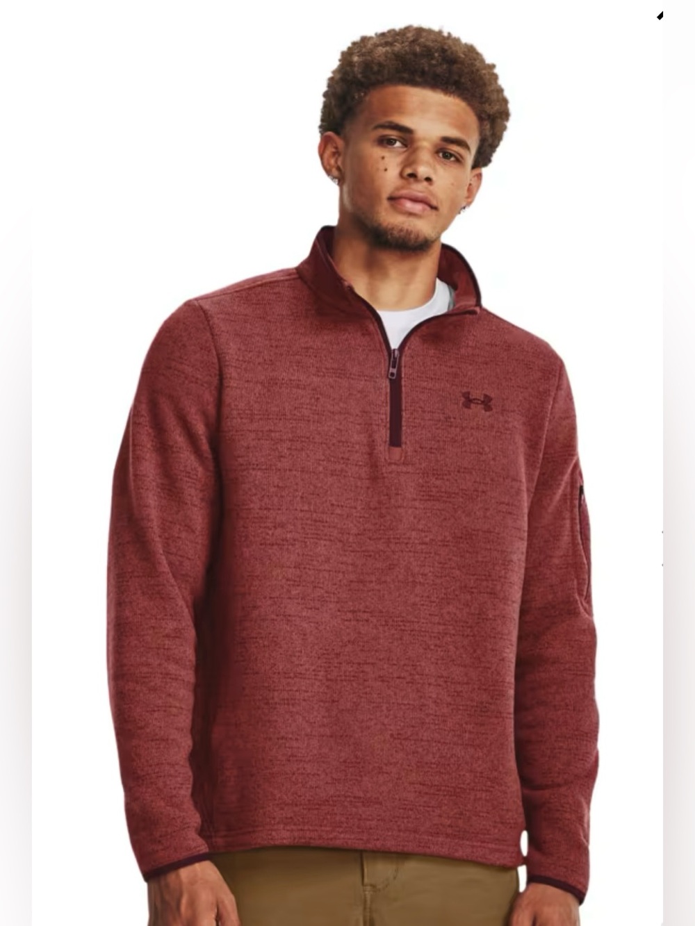 Under Armour Men's Armour Fleece 1/4 Zip NWOT Size Men Small maroon